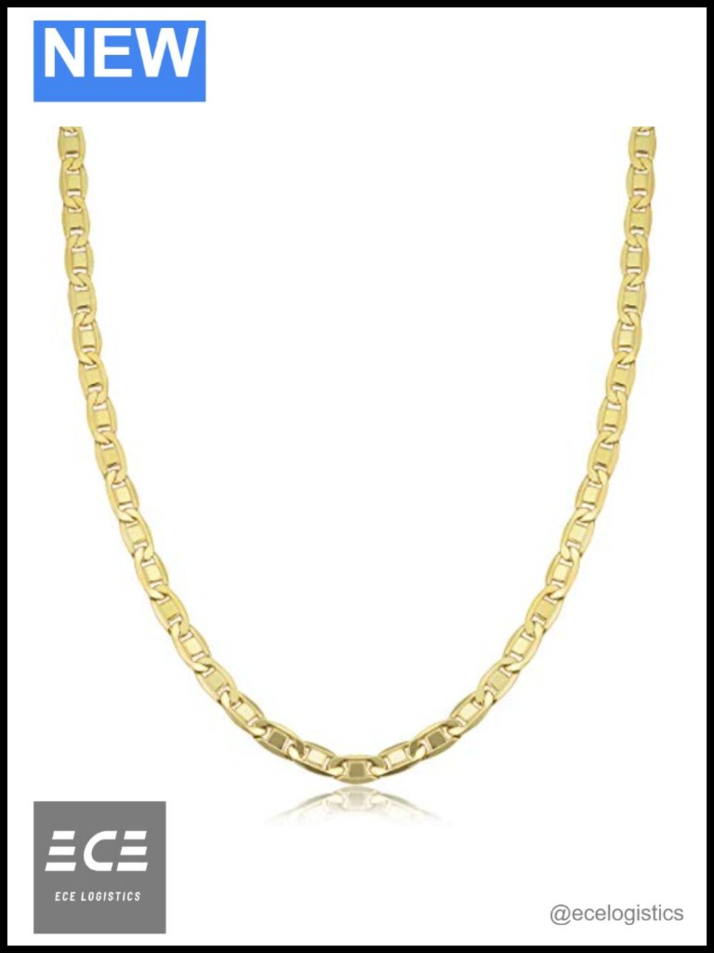 14K Gold Filled Oval Link Chain Necklace Unisex 22 Inch